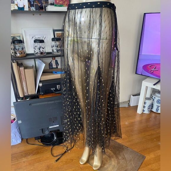 Eva Franco Anthropology black & gold mesh overlay with black optional underskirt - Picture 5 of 11